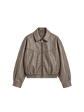 AWAY LEATHER JACKET (Mushroom)