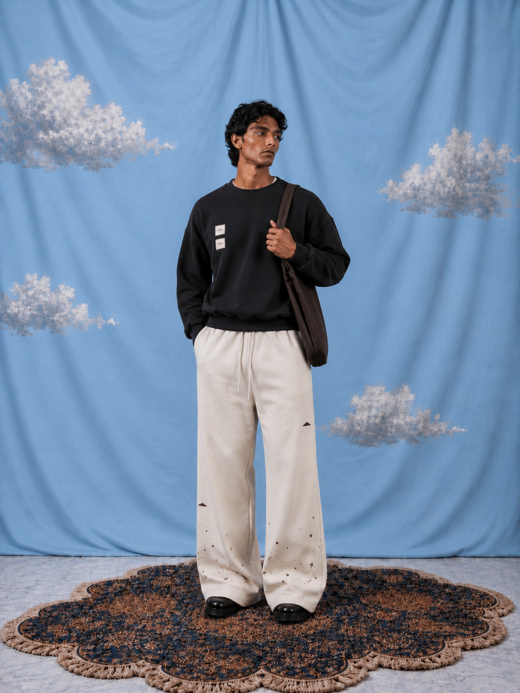 DROPLETS PANT IN OFF-WHITE