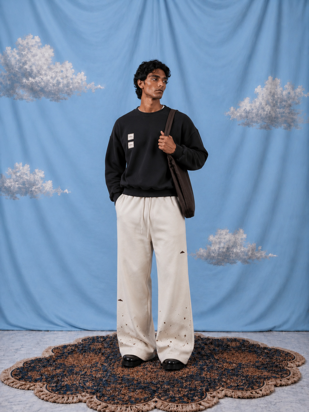 DROPLETS PANT IN OFF-WHITE