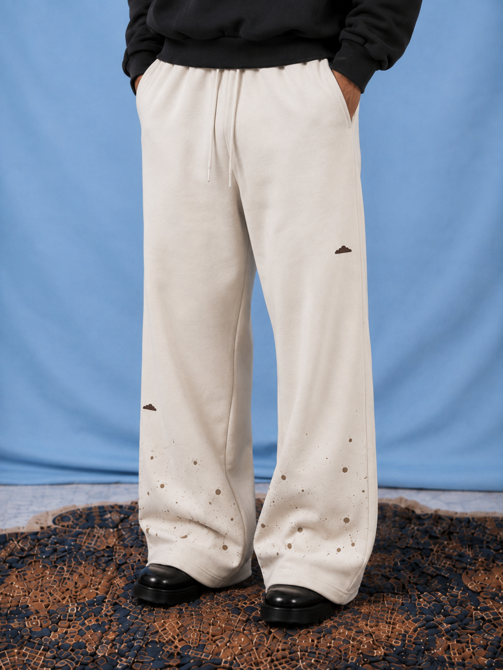 DROPLETS PANT IN OFF-WHITE