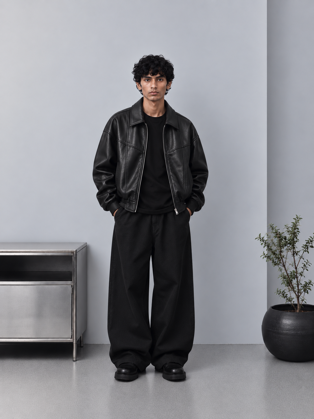 AWAY LEATHER JACKET (Black)
